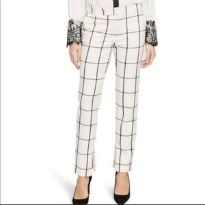 NWT Rachel Roy Cream and Black Plaid Pants
